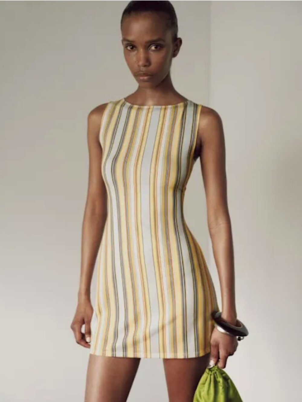 Reformation Nataly Striped Knit Mini Dress